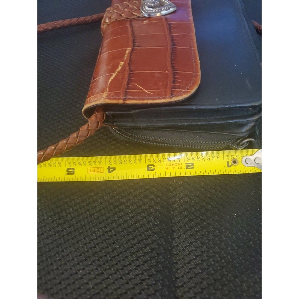 Brighton Croc Embossed Wallet Purse with Detachable Strap Black Brown - Picture 7 of 16